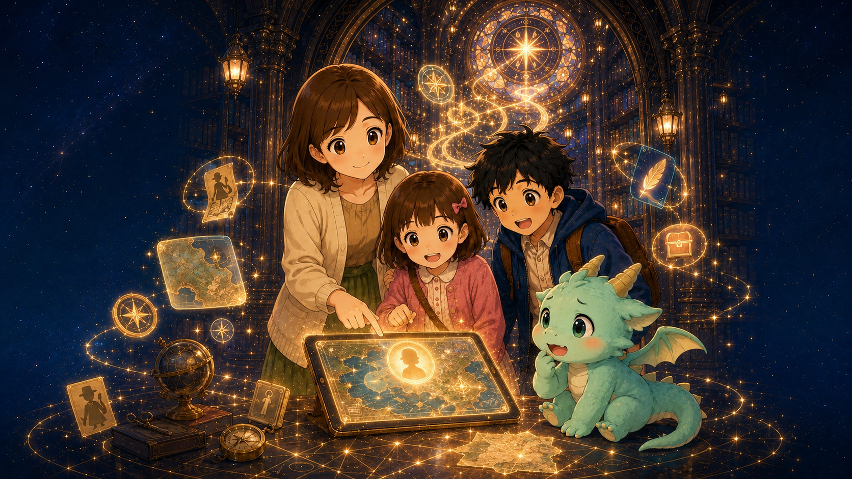 親子で同じ物語を読む時間のイメージ