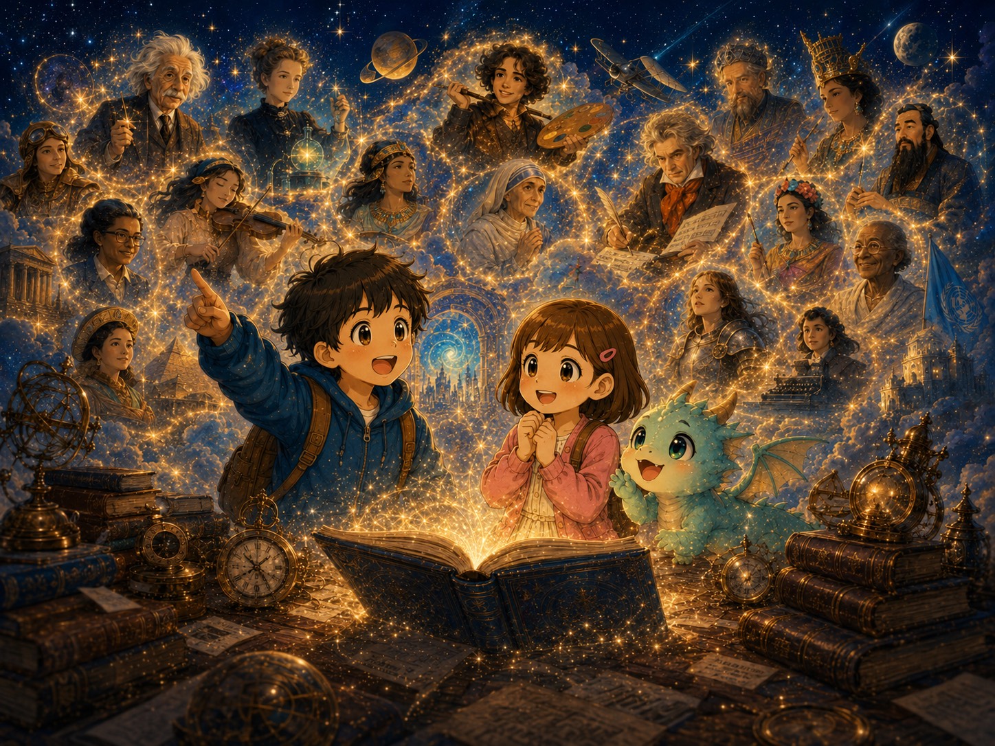 日本と世界の偉人たちの世界観ビジュアル